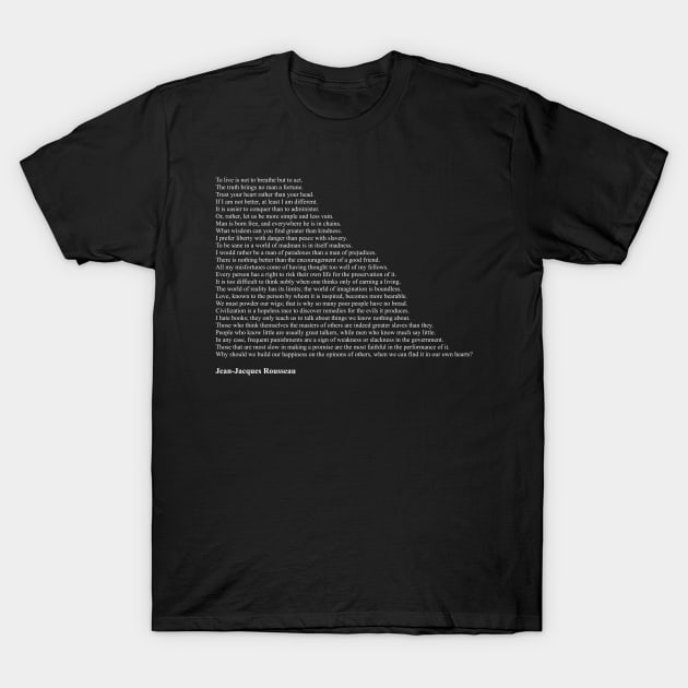 Rousseau Quotes T-Shirt by qqqueiru